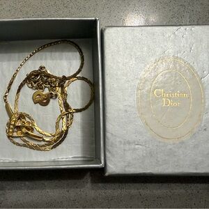 Dior Gold Chain Heart Necklace